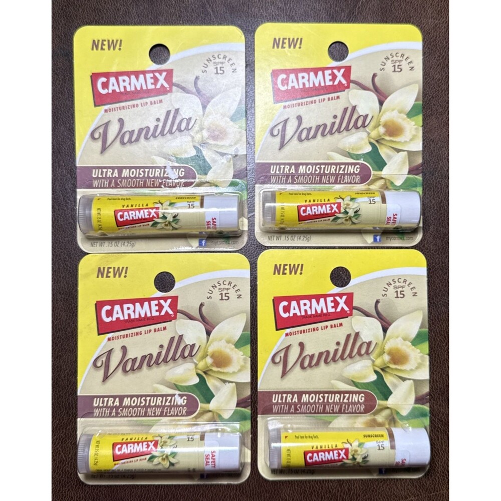 Lot of 4 CARMEX Ultra Moisturizing Smooth New Flavor Vanilla Lip Balm 2011